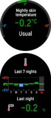 La funzione di rilevamento notturno della temperatura della pelle. (Fonte: Polar)