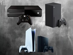 Sono mostrate le console Xbox One, Xbox Series X, PS4 e PS5 (Fonte immagine: Microsoft Gaming, Sony PlayStation con modifiche)