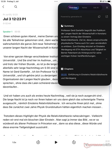 Una lettura in tedesco è stata registrata parola per parola e opportunamente revisionata dall'intelligenza artificiale.