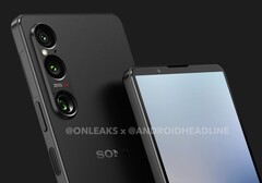 Si dice che l&#039;Xperia 1 VI sia più corto ma più largo dell&#039;attuale Xperia 1 V. (Fonte immagine: @OnLeaks &amp;amp; Android Headlines)