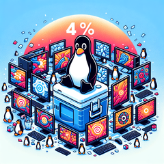 Se questa tendenza continua, in futuro il desktop Linux potrebbe superare la soglia del 5% (Figura: generata con Dall-E 3).