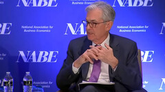 Il presidente della Fed parla alla conferenza NABE (immagine: CNBC)