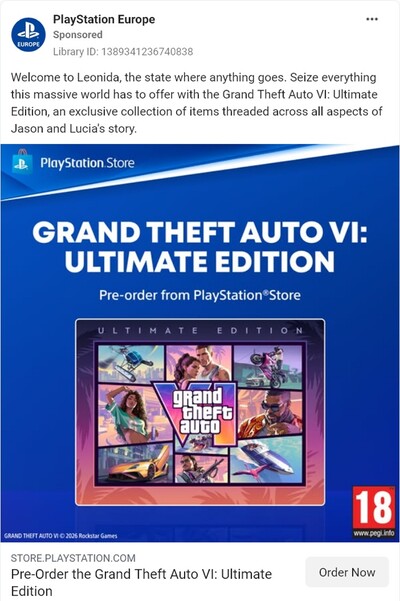 Un annuncio sul PlayStation Store mostra la classificazione PEGI definitiva di GTA 6 per PS5