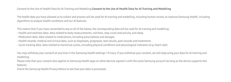 Samsung Health sta esortando gli utenti a condividere i propri dati sanitari ai fini dell'addestramento dell'intelligenza artificiale.