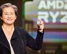 Il CEO di AMD Dr. Lisa Su mostra il prossimo processore Zen 4 Raphael al CES 2022. (Fonte: AMD)