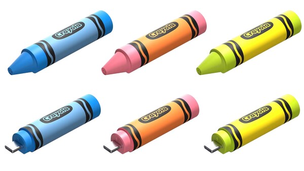 L'unità flash USB-C SanDisk Crayola è disponibile in tre colori e tre capacità. (Fonte: SanDisk)