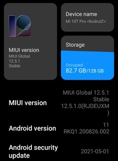 Dettagli MIUI 12.5.1 su Xiaomi Mi 10T Pro, aggiornamento disponibile in Europa all&#039;inizio di giugno 2021 (fonte: Own)