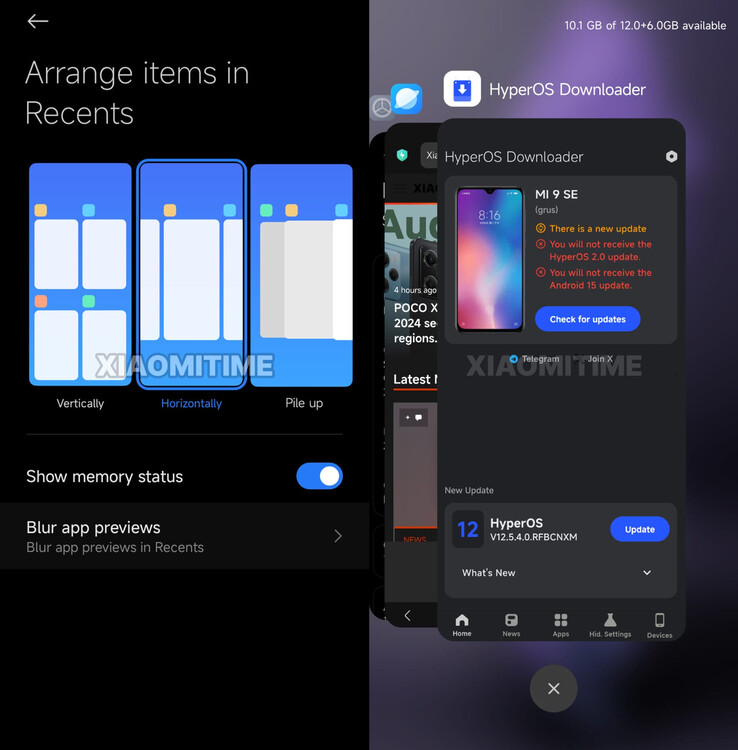 Presunte modifiche al cassetto delle app recenti in HyperOS 3.1 (Fonte immagine: XiaomiTime)