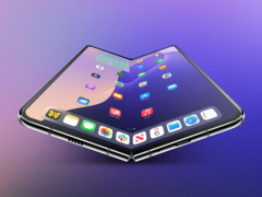 Rendering non ufficiale del vociferato iPhone Fold, che si dice utilizzerà un display fornito da Samsung. (Fonte immagine: 9to5Mac)