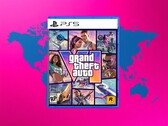Confezione di GTA 6 per PS5 raffigurata con una mappa del mondo