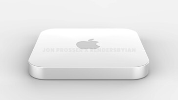 Rendering del Mac Mini M1X. (Fonte immagine: @RendersbyIan)