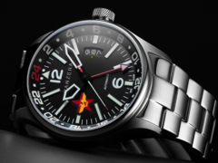 Alimentato dal movimento automatico Seiko NH34A GMT, l&#039;orologio da pilota Panzera Flieger 45G (nella foto) offre una riserva di carica di 41 ore. (Fonte: Panzera)