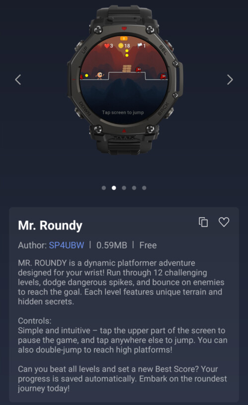 L'App Mr. Roundy Mini per gli smartwatch Amazfit