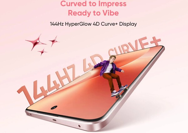 Il Realme 15 avrà una frequenza di aggiornamento di 144Hz come il Realme 15 Pro. (Fonte immagine: Realme) 