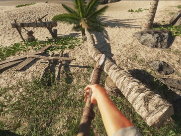 Nelle prime fasi di Stranded Deep, tagliare la legna è una delle attività principali.