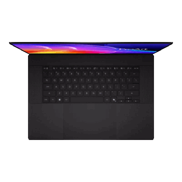 Vista posteriore e della tastiera dell’Asus ProArt P16 nero