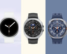 Le tre prossime versioni di Galaxy Watch di Samsung illustrate fianco a fianco. (Fonte immagine: via Evan Blass - modificato)