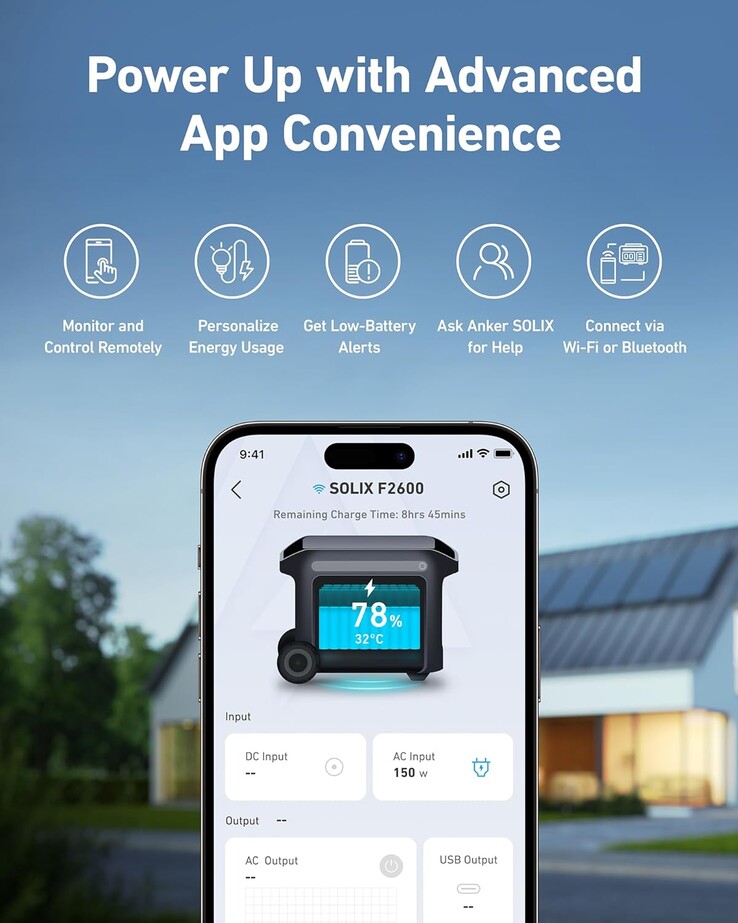 La stazione di alimentazione portatile Anker SOLIX F2600 ha controlli e approfondimenti basati su app. (Fonte: Anker)