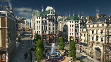 Un'immagine che mostra una città moderna e gli edifici nell'Anno 1800.