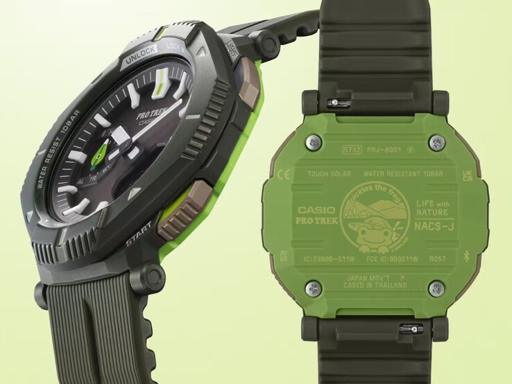 L'orologio Casio Pro Trek x The Nature Conservation Society of Japan x Pickles the Frog PRJ-B001NJ-3