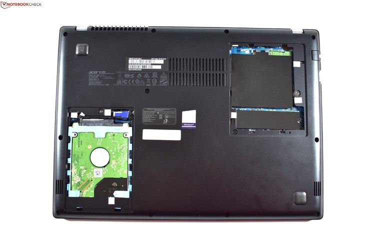 Vista dei componenti interni dell'Acer TravelMate X3410.