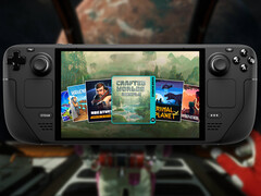 Il bundle Crafted Worlds scadrà il 10 febbraio. Nella foto: Steam Deck con l'immagine di copertina del bundle. (Fonte immagine: Steam - modificata)