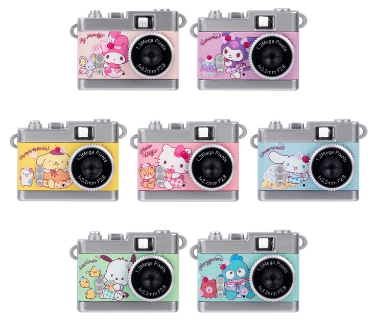 Sono disponibili sette modelli di personaggi Sanrio della fotocamera giocattolo Kenko Tokina Pieni II. (Fonte: Kenko Tokina)