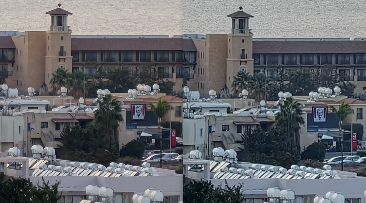 A sinistra: Vivo X300 Pro 85 mm 200 MP di ingrandimento. A destra: Vivo X300 Pro 85 mm ingrandimento 12 MP.