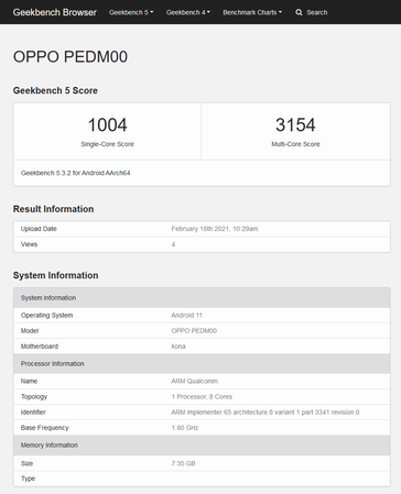 L'OPPO Find X3: ora forse su Geekbench. (Fonte: Geekbench)