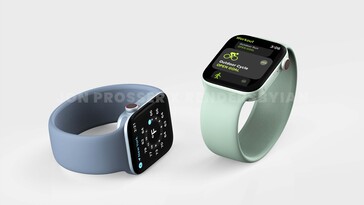 Apple Watch 7 Verde/Blu (immagine via Jon Prosser)