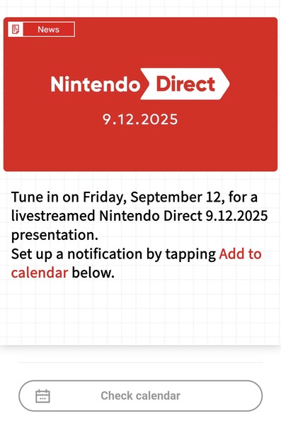 Viene mostrata l'interfaccia dell'app Nintendo Today! (Fonte immagine: screenshot, app Nintendo Today!)