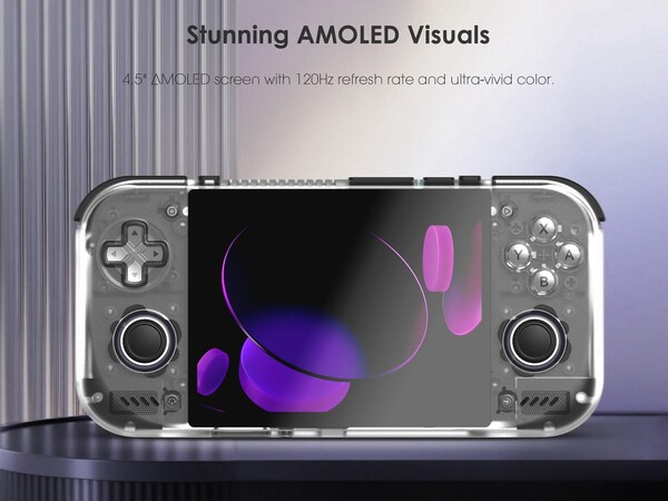 Il Retroid Pocket Nova è dotato di un display AMOLED 4:3 a 120 Hz.