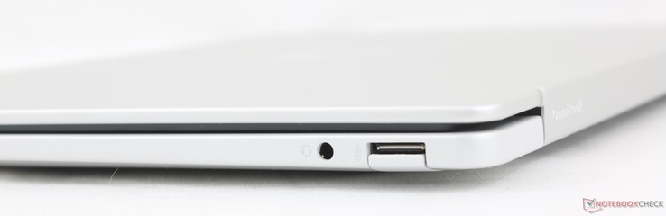 A destra: cuffie da 3,5 mm, USB-A (10 Gbps)