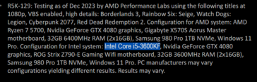 AMD Ryzen 7 5700 vs Intel Core i5-14000F (immagine via AMD)