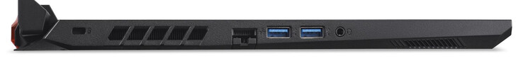 Lato sinistro: Slot per cable-lock, Gigabit Ethernet, 2x USB 3.2 Gen 1 (Tipo A), combo audio