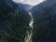 Uno screenshot del progetto di Plopidr_ svelato su Reddit, che mostra un fiume e una foresta. (Fonte: Plopidr_'s - Reddit)