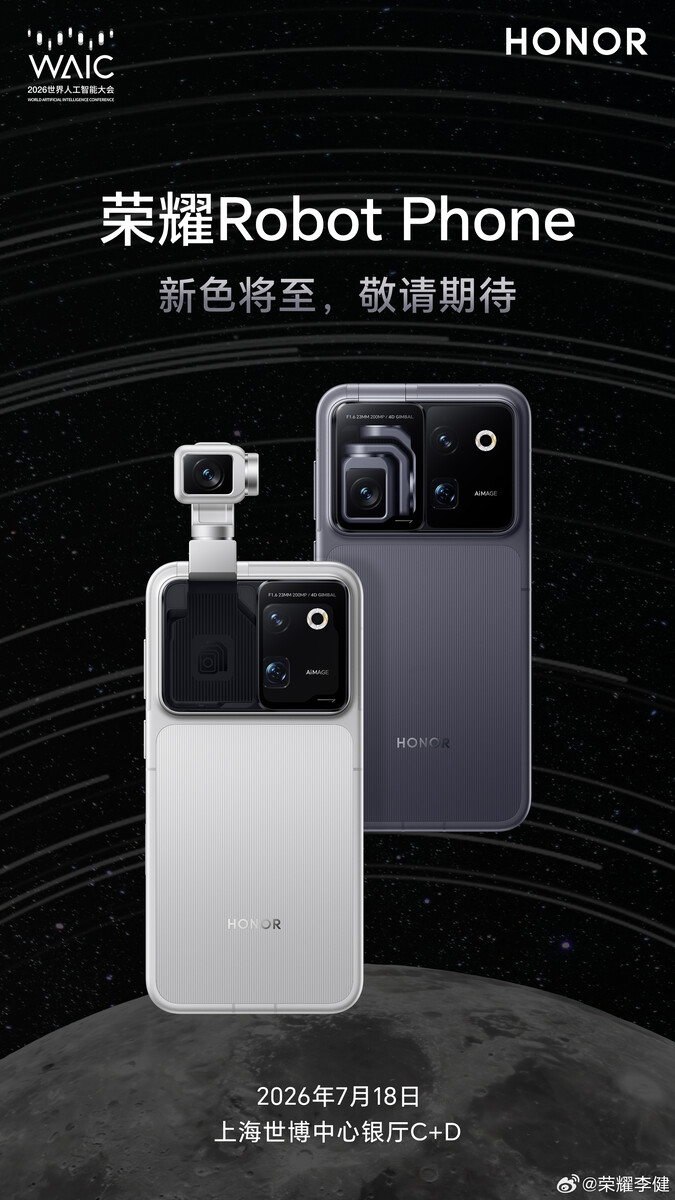 Il telefono Honor Robot sarà lanciato in Cina il 18 luglio 2026.