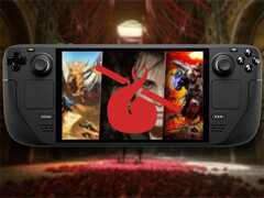 Steam Deck con la copertina del bundle e il logo Humble Bundle