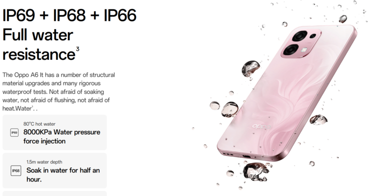 Lo smartphone offre una protezione contro la polvere e l'acqua. (Fonte: Oppo)