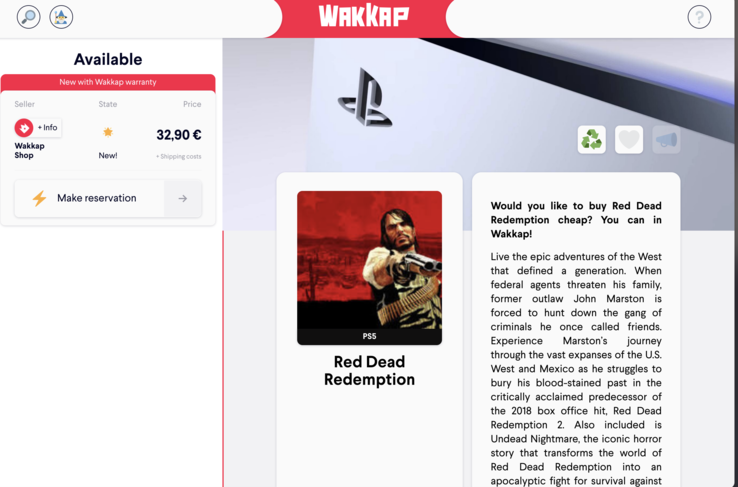 L'inserzione di Wakkap, che mostra un prezzo di 32,90 euro.