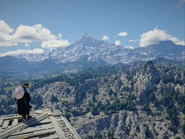 Paesaggio vasto dopo l'aggiornamento della qualità dello scenario distante