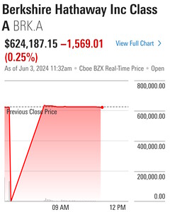 L'anomalia del NYSE causa la perdita di quasi tutto il valore di decine di azioni fino a quando non sarà risolta. (Fonte: Morningstar)