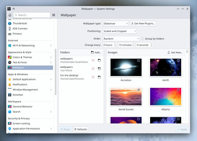 Selezione dello sfondo nelle impostazioni di sistema di KDE (Fonte: Nate/KDE)