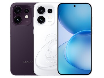 L'Oppo Reno 16 nei colori Viola e Bianco Pop.