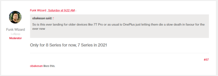 La serie OnePlus 7 viene lasciata fuori al freddo. (Fonte immagine: OnePlus Forums)