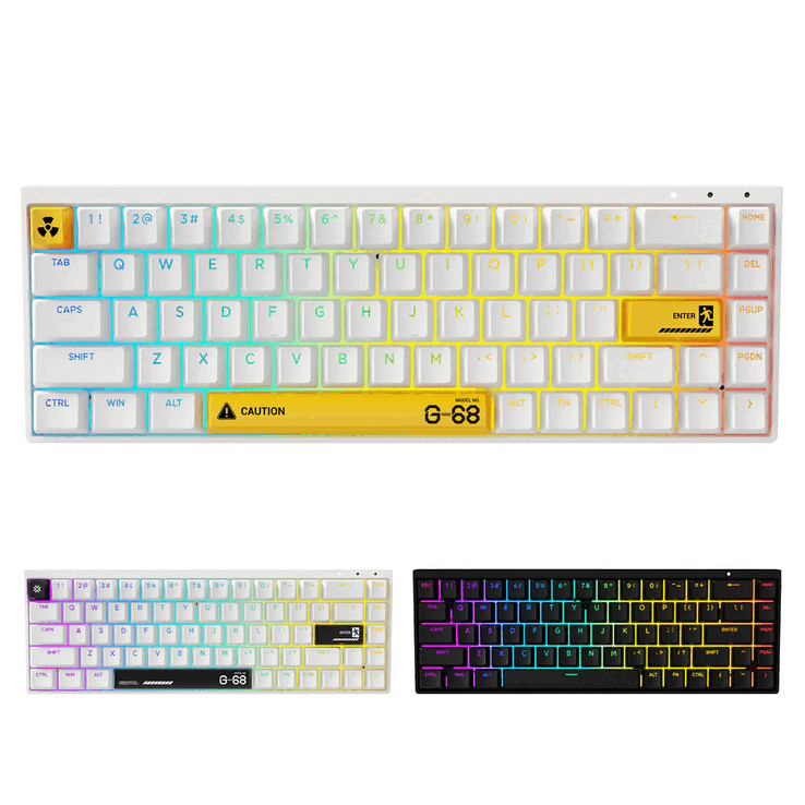 La tastiera magnetica Syntech Chronos 68 Rapid Trigger è disponibile nei colori nero, giallo e bianco (Fonte: Syntech)