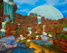 Un'immagine che mostra una base in The Planet Crafter, attualmente scontato del 50% su Steam.