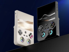 L'Anbernic RG477V nei due colori di lancio. (Fonte: Anbernic - modifica)