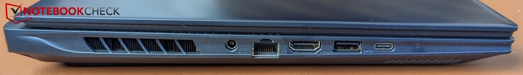 Sinistra: alimentazione, LAN, HDMI 2.1, USB-A 3.2 Gen 2, USB-C con Thunderbolt 5 (PD 3.0, DP 2.1, USB 4)