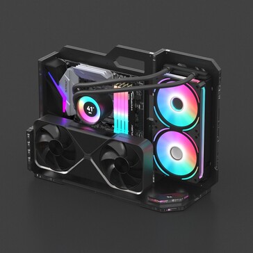 Il case mATX open-air Geeek Exo 1 può supportare GPU fino a 335 mm. (Fonte: Geeek)